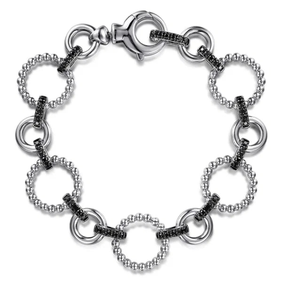 Exclusive Jewelry Sale – Sparkle For Less SS Black Spinel Link Bracelet