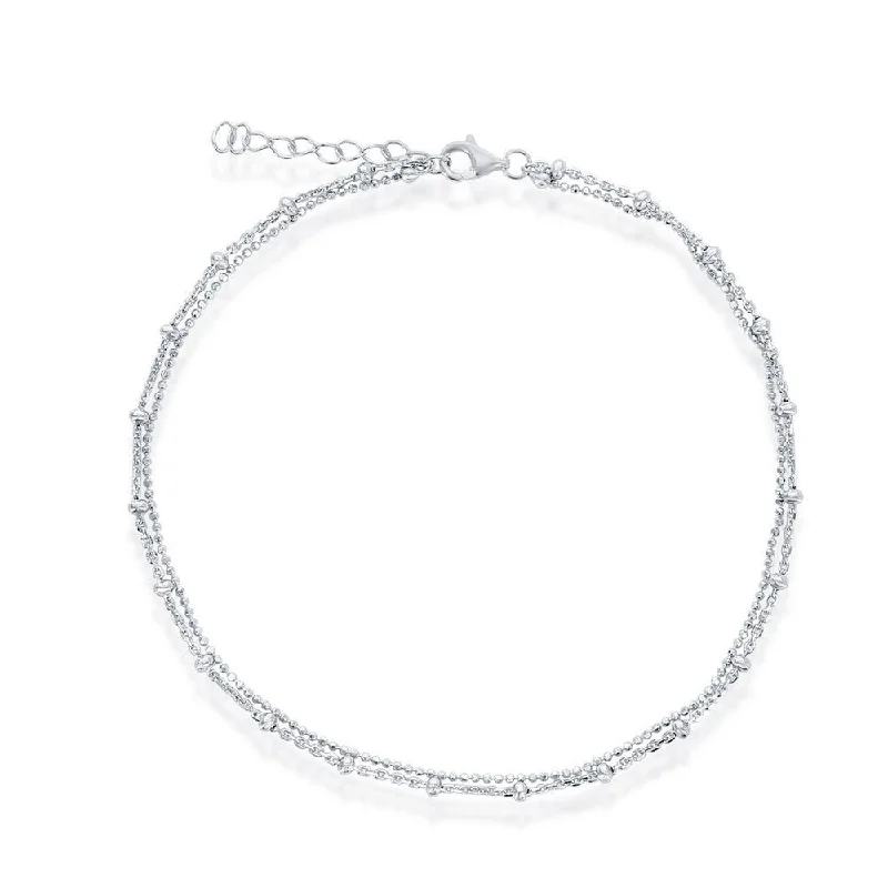 Affordable Elegance – Premium Jewelry At Special Prices SS Double Strand Beaded Anklet Affordable Elegance – Premium Jewelry At Special Prices SS Double Strand Beaded Anklet