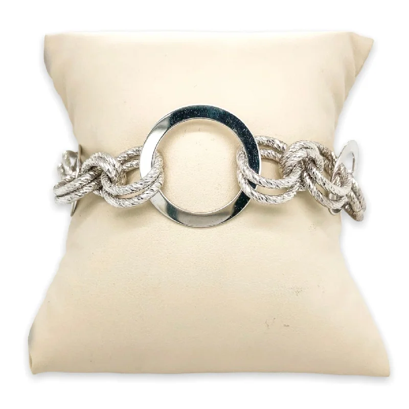 Discounted Luxury Jewelry – Shine Without The Splurge SS Graduated Dia Cut Circle Link Bracelet Discounted Luxury Jewelry – Shine Without The Splurge SS Graduated Dia Cut Circle Link Bracelet