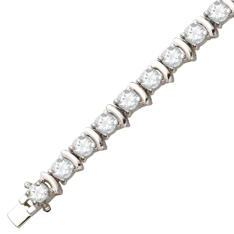 Shop Stylish Jewelry Now And Save Big Sterling Silver & White Topaz Bracelet