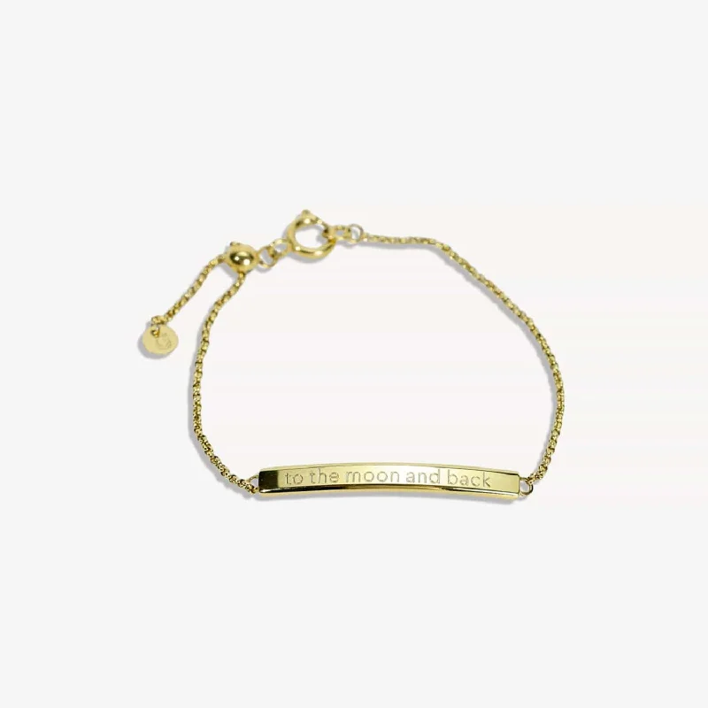 Best Jewelry Sale Prices – Limited-Time Offer The “To the Moon and Back” Bar Bracelet in Gold