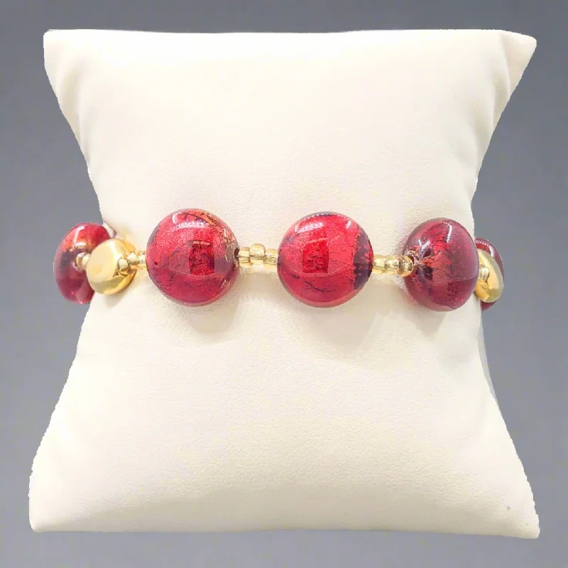 Exclusive Gemstone Jewelry Markdowns – Shop Now YGP Stainless Red Murano Glass and Gold Tone Bead Bracelet Exclusive Gemstone Jewelry Markdowns – Shop Now YGP Stainless Red Murano Glass and Gold Tone Bead Bracelet