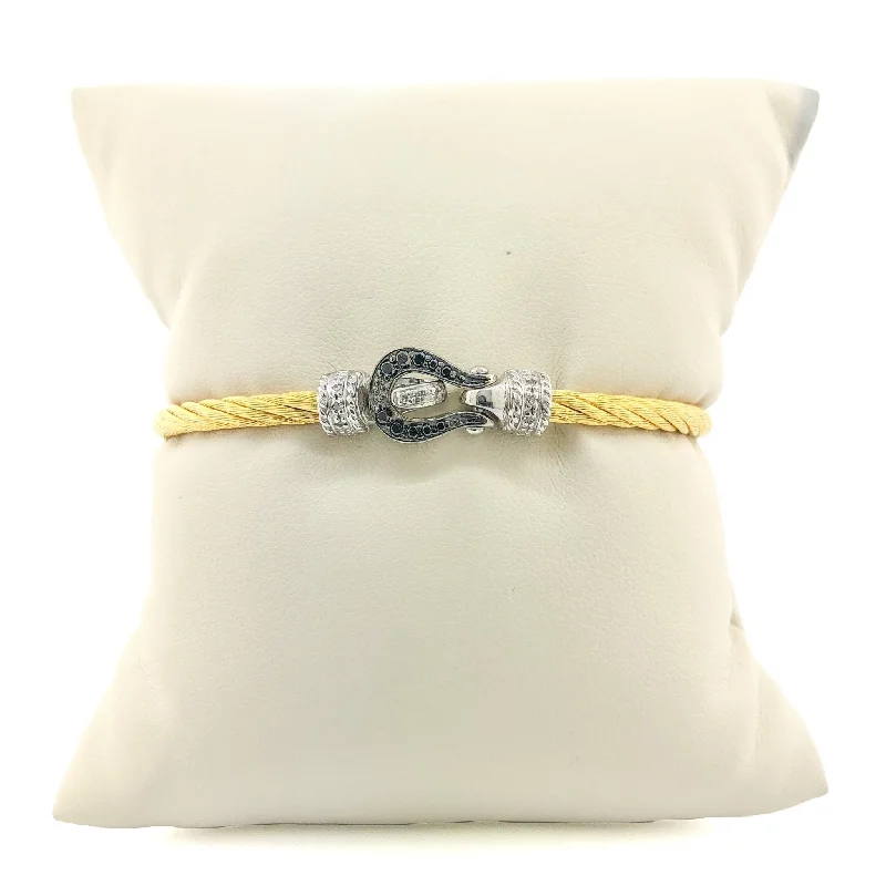 Don't Miss Out On Jaw-Dropping Jewelry Discounts YGP Stainless Silver Black & White Diamond Buckle Bracelet Don't Miss Out On Jaw-Dropping Jewelry Discounts YGP Stainless Silver Black & White Diamond Buckle Bracelet