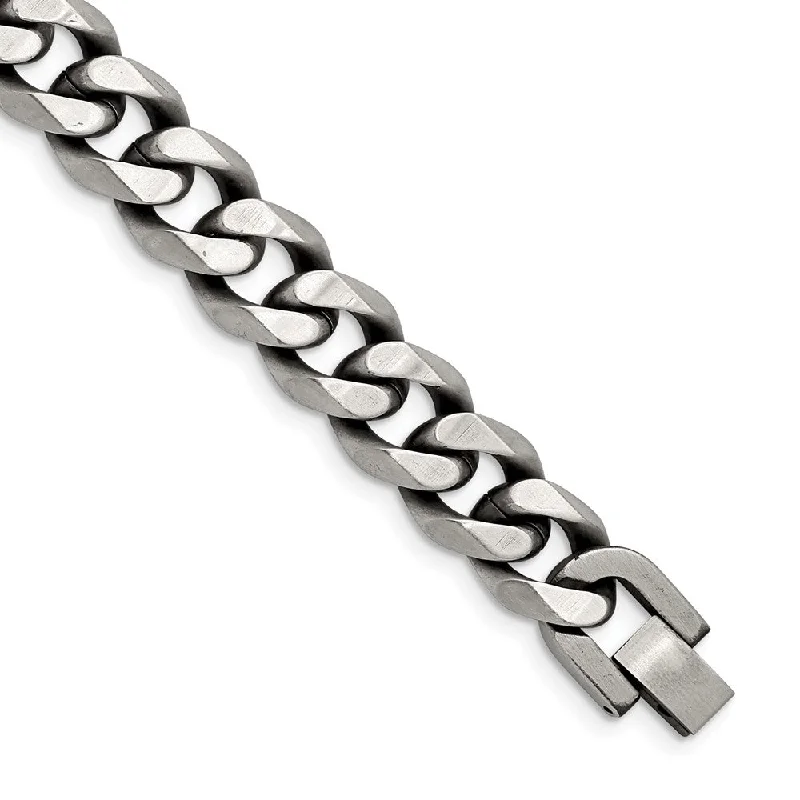 Make Every Moment Shine – Jewelry Discounts Available 13mm Stainless Steel Antiqued Beveled Curb Chain Bracelet, 8.5 Inch Make Every Moment Shine – Jewelry Discounts Available 13mm Stainless Steel Antiqued Beveled Curb Chain Bracelet, 8.5 Inch
