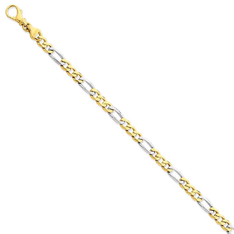 Exclusive Jewelry Markdowns – Limited-Time Offer 14K Yellow And White Gold, 5.8mm Figaro Chain Bracelet - 7 Inch Exclusive Jewelry Markdowns – Limited-Time Offer 14K Yellow And White Gold, 5.8mm Figaro Chain Bracelet - 7 Inch