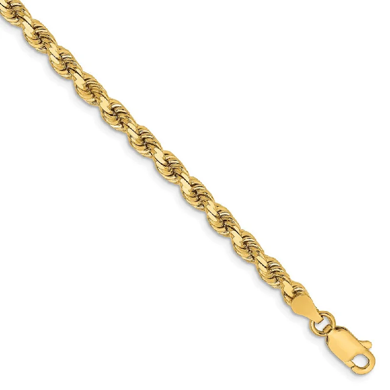 Shop Stylish Jewelry Now And Save Big 14k Yellow Gold 3.75mm Diamond Cut Solid Rope Chain Bracelet Shop Stylish Jewelry Now And Save Big 14k Yellow Gold 3.75mm Diamond Cut Solid Rope Chain Bracelet