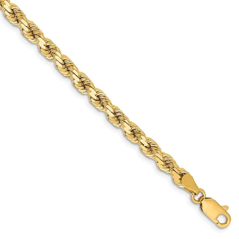 Fashion-Forward Jewelry At Incredible Prices 14k Yellow Gold 4.25mm Diamond Cut Solid Rope Chain Bracelet Fashion-Forward Jewelry At Incredible Prices 14k Yellow Gold 4.25mm Diamond Cut Solid Rope Chain Bracelet