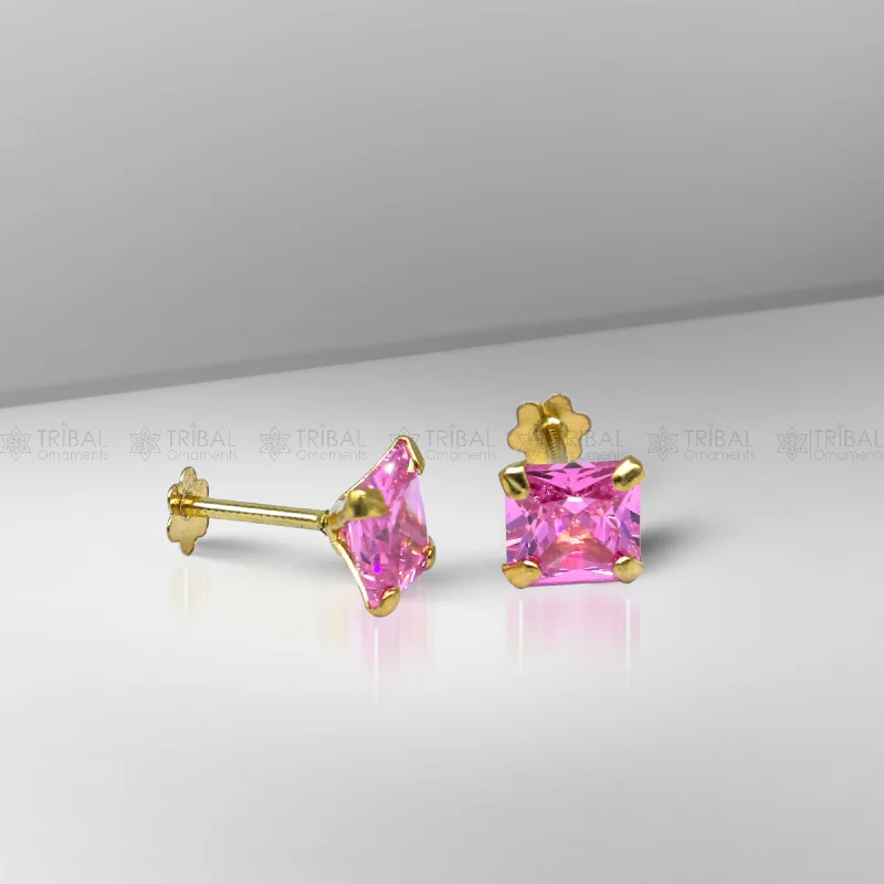 Accessorize For Less – Luxury Jewelry At Affordable Prices 14Kt yellow gold baby pink diamond stud earring for unisex er196 Accessorize For Less – Luxury Jewelry At Affordable Prices 14Kt yellow gold baby pink diamond stud earring for unisex er196