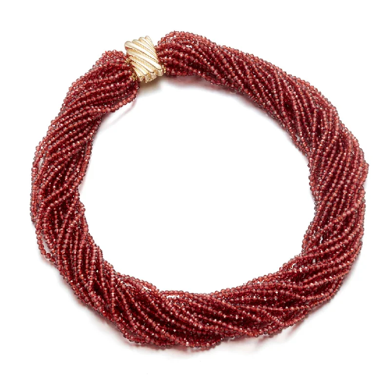 20-Strand Garnet Twist Necklace