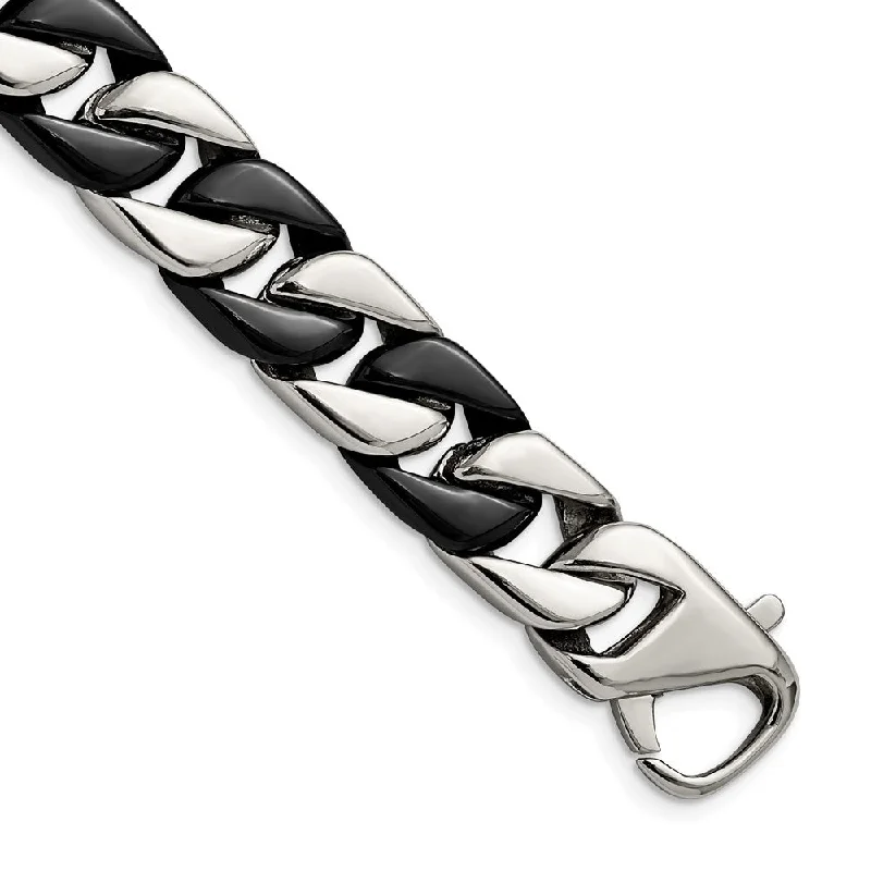 Jewelry Sale – Exclusive Styles At Lower Prices 14mm Stainless Steel & Black Plated Curb Chain Bracelet, 8.75 Inch Jewelry Sale – Exclusive Styles At Lower Prices 14mm Stainless Steel & Black Plated Curb Chain Bracelet, 8.75 Inch
