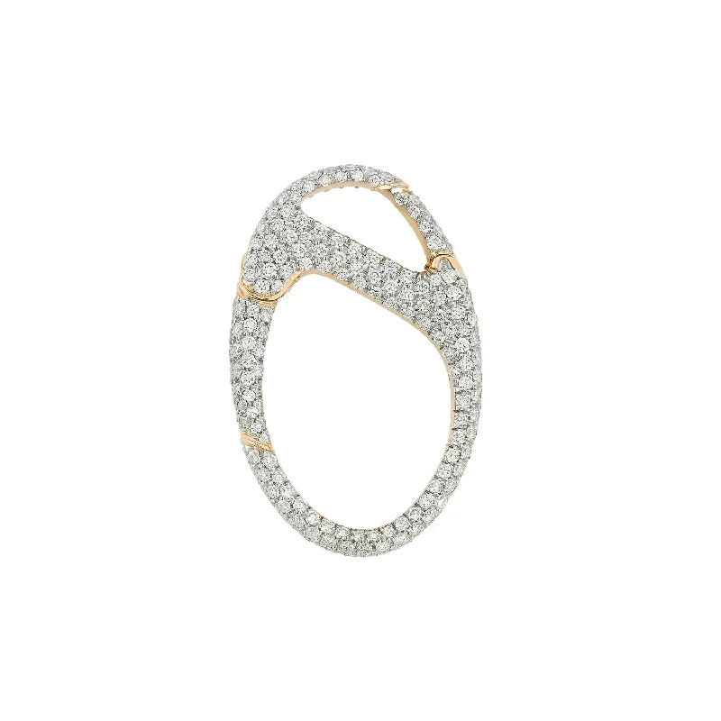 Shop Fine Jewelry With Amazing Deals GARNETT 18K ROSE GOLD AND ALL DIAMOND OVAL SINGLE SIDED CLASP