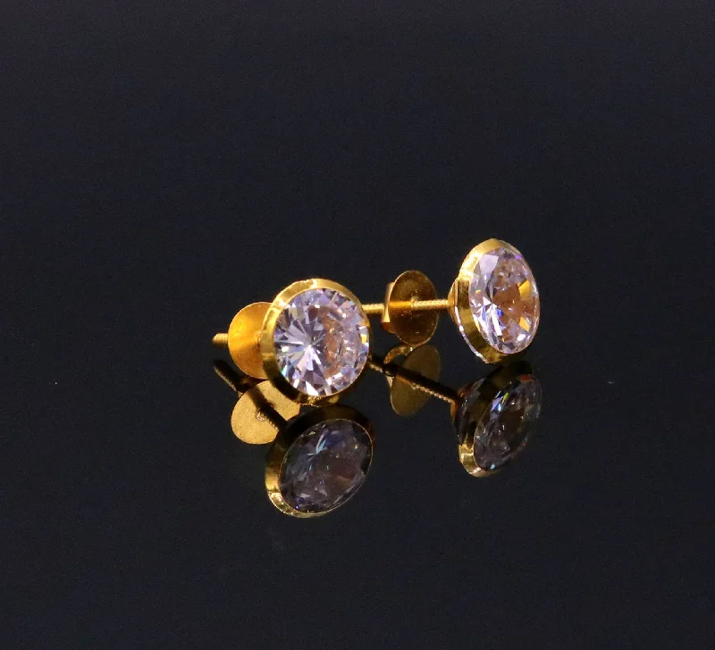Elevate Your Jewelry Collection With Limited-Time Savings 18Karat yellow gold gorgeous cubic zircon stone amazing 6 mm stud earring excellent vintage antique design er87 Elevate Your Jewelry Collection With Limited-Time Savings 18Karat yellow gold gorgeous cubic zircon stone amazing 6 mm stud earring excellent vintage antique design er87