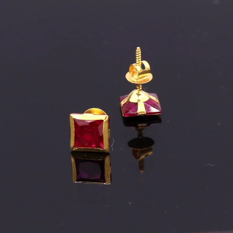 Shine Without Limits – Jewelry Sale Happening Now 18kt yellow gold handmade fabulous ruby color stone stud earring unisex gifting jewelry Shine Without Limits – Jewelry Sale Happening Now 18kt yellow gold handmade fabulous ruby color stone stud earring unisex gifting jewelry