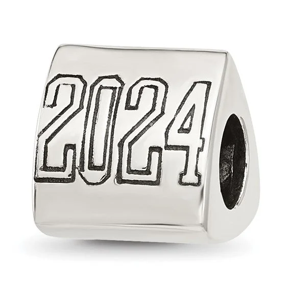 2024 Graduation 3 Sided Sterling Silver Bead Charm