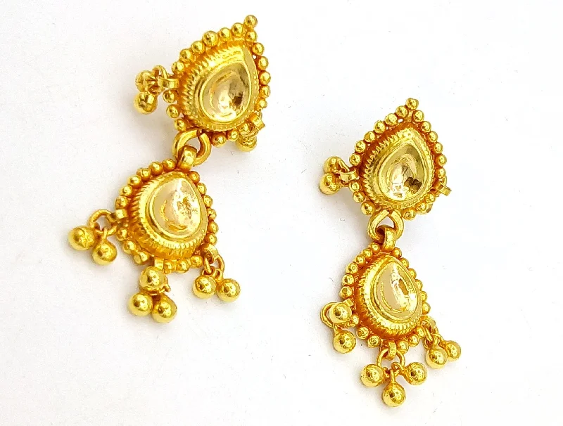Adjustable Charm Bracelets For A Perfect Fit 22kt yellow gold handmade vintage antique design tussi pattern tribal earring dangle with hanging bells tribal jewelry from india Adjustable Charm Bracelets For A Perfect Fit 22kt yellow gold handmade vintage antique design tussi pattern tribal earring dangle with hanging bells tribal jewelry from india