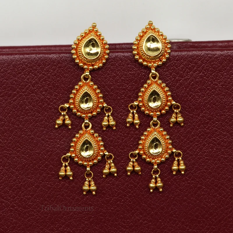 Exclusive Savings On Timeless Jewelry Pieces 22Kt yellow gold handmade Vintage antique Tussi design earring, gorgeous brides gifting stud earring drop dangle wedding jewelry ear131 Exclusive Savings On Timeless Jewelry Pieces 22Kt yellow gold handmade Vintage antique Tussi design earring, gorgeous brides gifting stud earring drop dangle wedding jewelry ear131