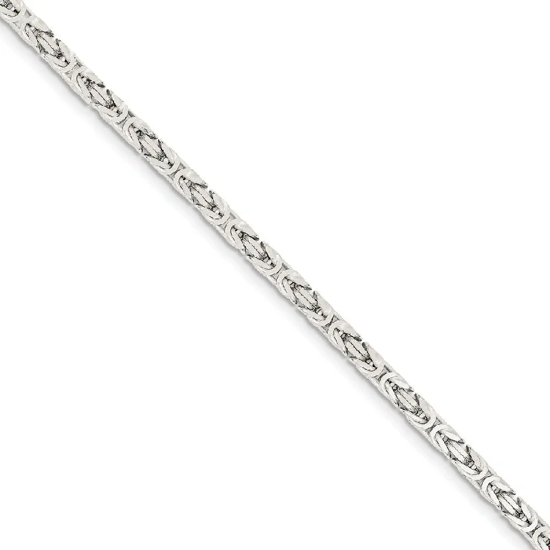 3.25mm, Sterling Silver, Byzantine Chain, 7 inch