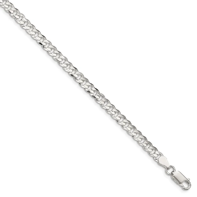 Timeless Jewelry At Special Discount Rates 4.5mm Sterling Silver Solid Concave Beveled Curb Chain Bracelet Timeless Jewelry At Special Discount Rates 4.5mm Sterling Silver Solid Concave Beveled Curb Chain Bracelet