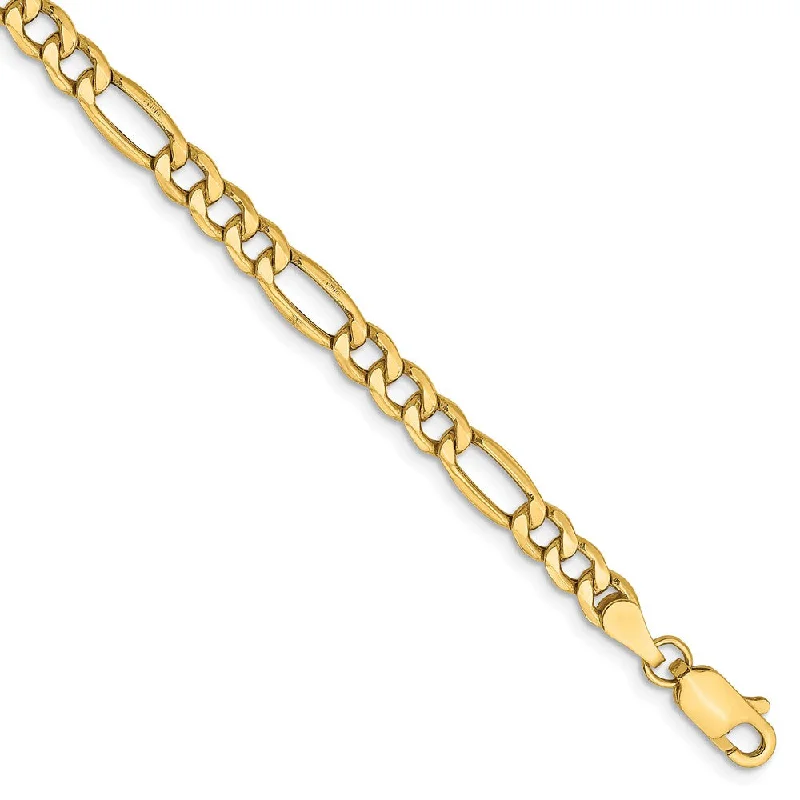Flash Sale On Stunning Jewelry – Don't Miss Out 4.75mm, 14k Yellow Gold, Hollow Figaro Chain Bracelet
