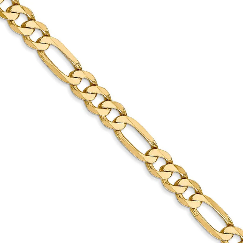 Exclusive Gemstone Jewelry At Special Prices 5.25mm 14k Yellow Gold Solid Flat Figaro Chain Bracelet, 8 Inch Exclusive Gemstone Jewelry At Special Prices 5.25mm 14k Yellow Gold Solid Flat Figaro Chain Bracelet, 8 Inch
