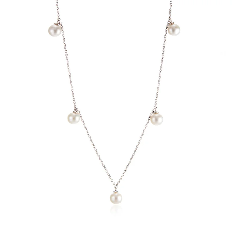 Don't Miss Out – Shop Elegant Jewelry For Less Five-Station Pearl Drop Necklace