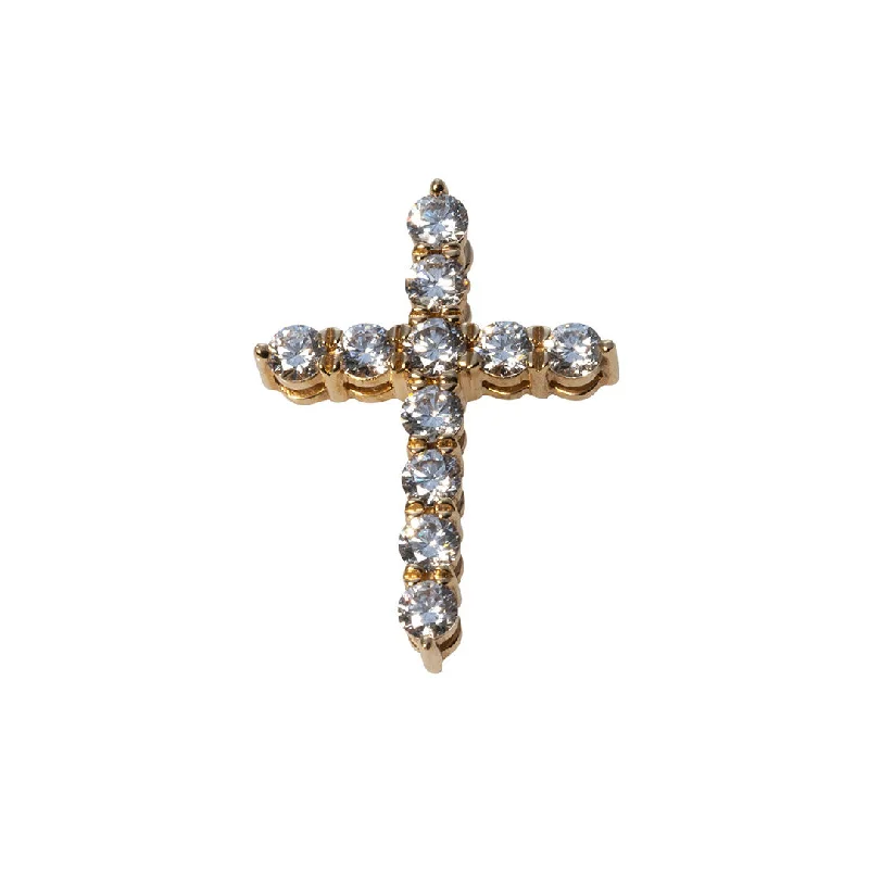Delicate Crystal Jewelry For Sophisticated Charm .50ct Diamond Cross 14K Yellow Gold Pendant Delicate Crystal Jewelry For Sophisticated Charm .50ct Diamond Cross 14K Yellow Gold Pendant