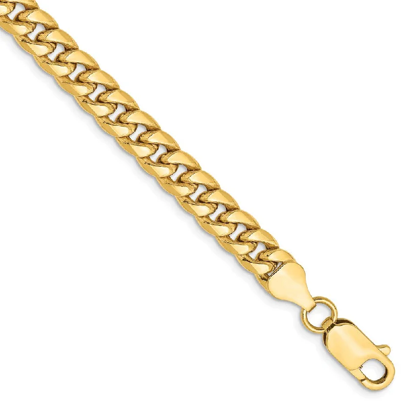 6mm 14k Yellow Gold Cuban Curb Chain Bracelet