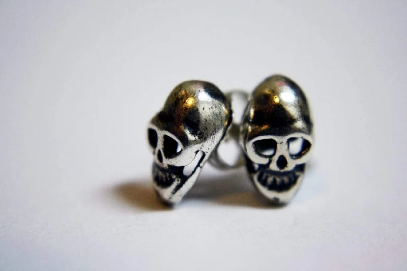 Final Call For Exquisite Jewelry At Reduced Rates Silver Skull Earrings, Memento Mori Jewelry, Skull Stud Earrings, Small Skull Studs, Gothic Jewelry, Occult Jewelry, Gold Skull