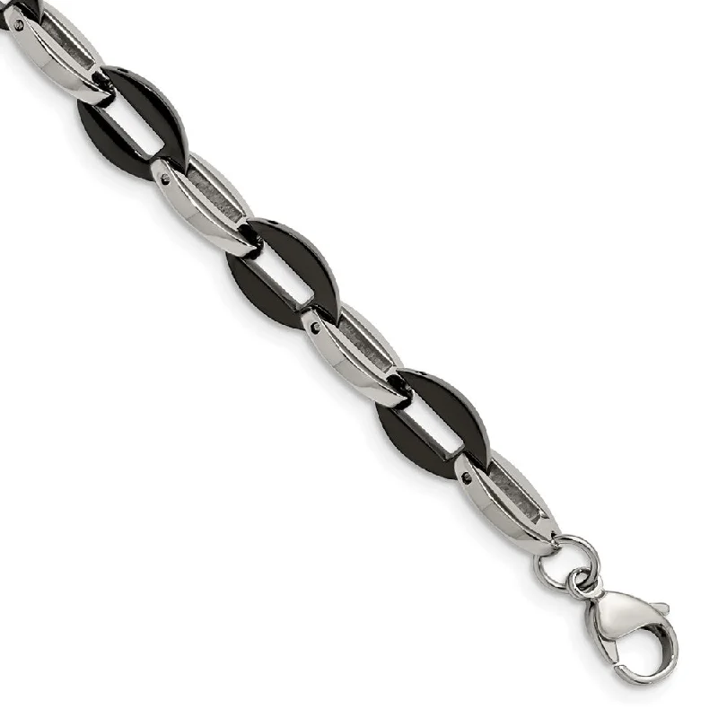Jewelry Deals That Sparkle – Shop Today 8mm Stainless Steel & Black Plated Oval Link Chain Bracelet, 7.5 Inch Jewelry Deals That Sparkle – Shop Today 8mm Stainless Steel & Black Plated Oval Link Chain Bracelet, 7.5 Inch