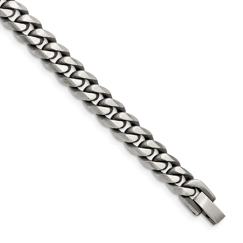 Flash Jewelry Sale – Get Stunning Pieces At Low Prices 9mm Stainless Steel Antiqued Beveled Curb Chain Bracelet, 8.25 Inch Flash Jewelry Sale – Get Stunning Pieces At Low Prices 9mm Stainless Steel Antiqued Beveled Curb Chain Bracelet, 8.25 Inch
