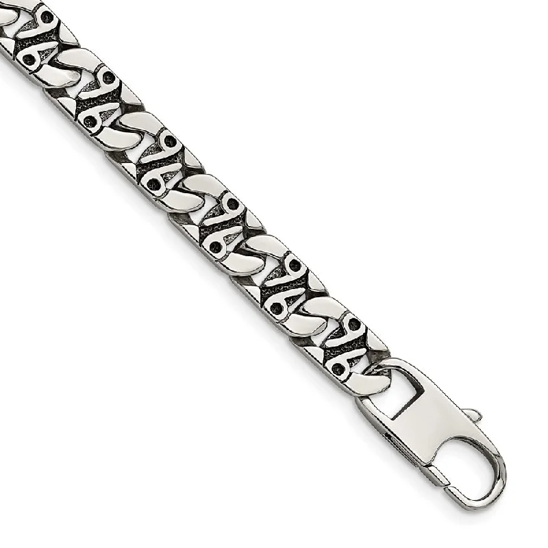 Save On Luxury Jewelry Pieces – Limited-Time Offers 9mm Stainless Steel Fancy Number 96 Anchor Chain Bracelet, 8.75 Inch Save On Luxury Jewelry Pieces – Limited-Time Offers 9mm Stainless Steel Fancy Number 96 Anchor Chain Bracelet, 8.75 Inch
