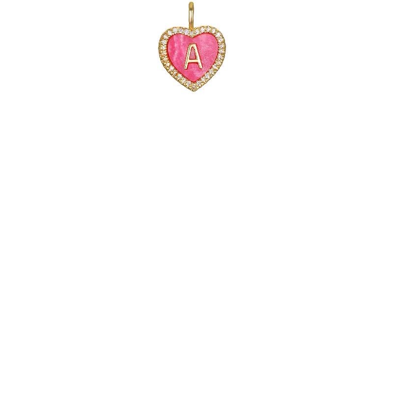 Flash Jewelry Sale – Get Stunning Pieces At Low Prices "A" Pink Heart Initial Charm