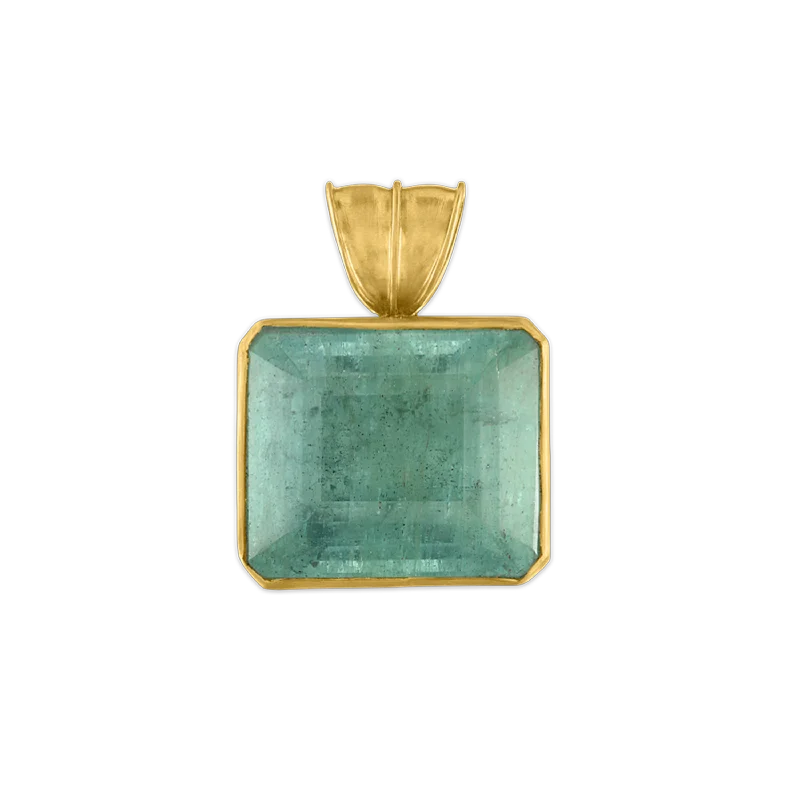 Aquamarine Block Pendant