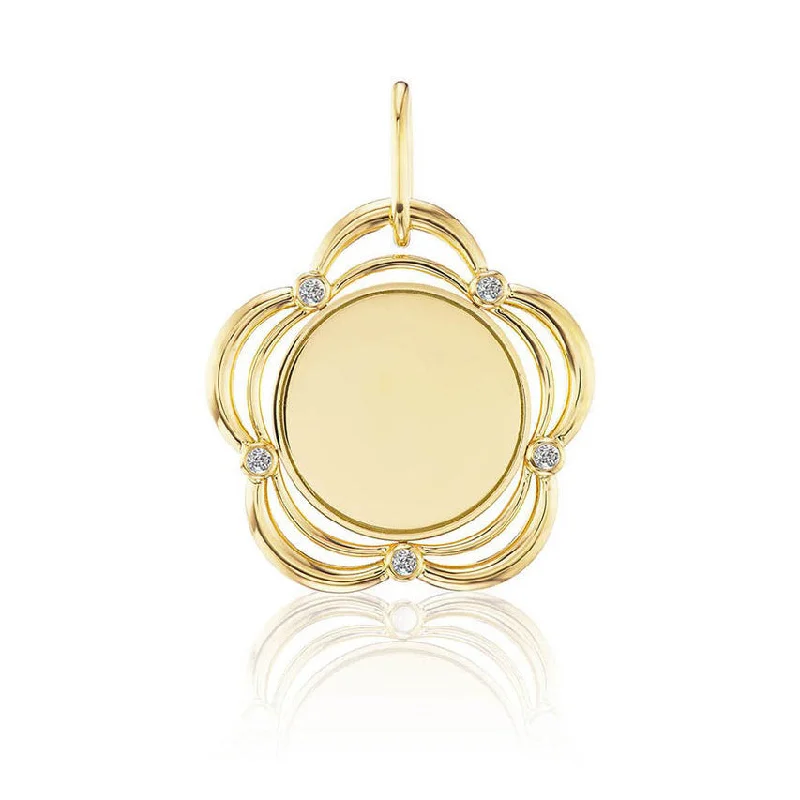 Aurelia Demark 18K Gold Diamond Eyelet Pendant