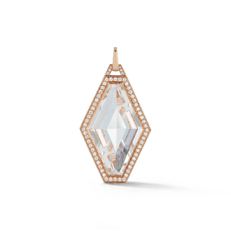 Last Chance To Grab Your Favorite Jewelry At A Discount BELL 18K GOLD, DIAMOND AND ROCK CRYSTAL HEXAGON CHARM