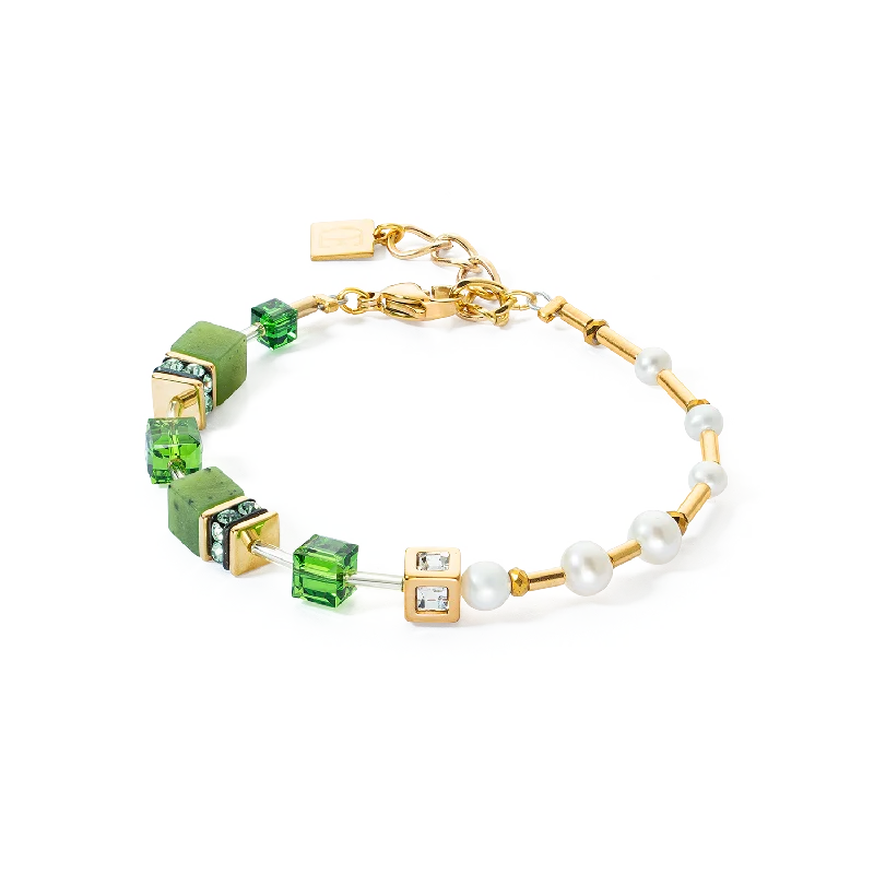 Bracelet GeoCUBE® Fusion Precious Pearl Mix gold-green