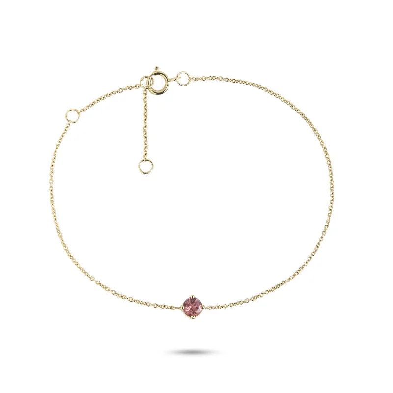 Jewelry Deals That Outshine The Rest Rainbow Pink 10K Gold Bracelet w. Tourmaline