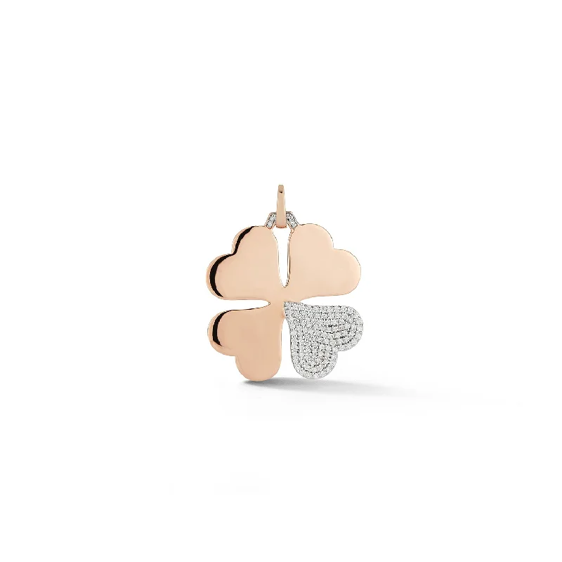 Jewelry Clearance Sale – Final Reductions DORA 18K ROSE GOLD AND ONE DIAMOND CORNER LARGE CLOVER CHARM Jewelry Clearance Sale – Final Reductions DORA 18K ROSE GOLD AND ONE DIAMOND CORNER LARGE CLOVER CHARM