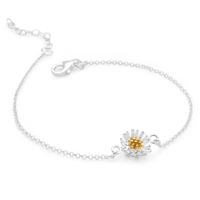 Fashion-Forward Geometric Jewelry For Contemporary Style Daisy Charm Bracelet
