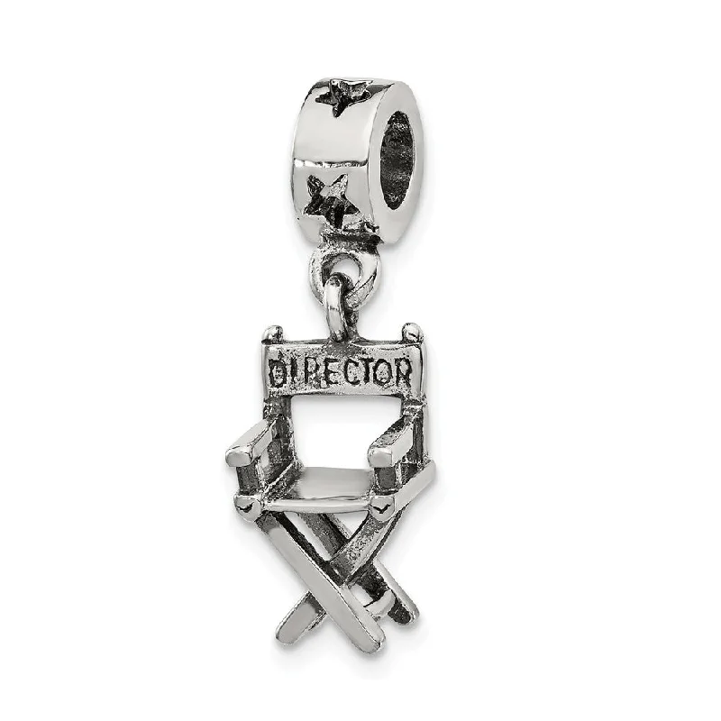 Sterling Silver Director's Chair Dangle Bead Charm