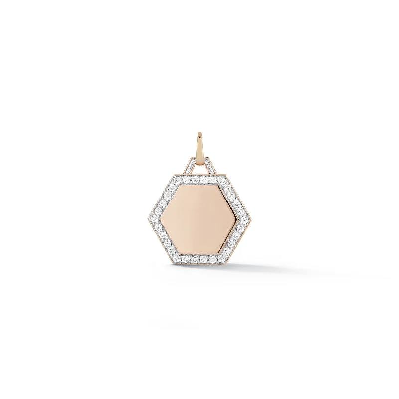 DORA 18K DIAMOND HEXAGON CHARM