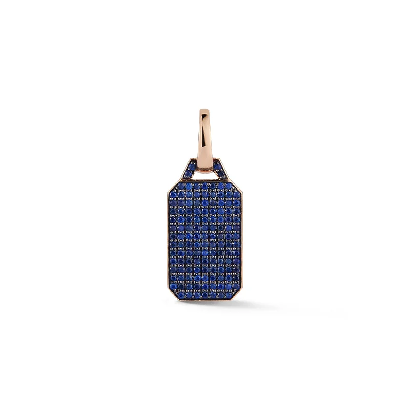 DORA 18K ALL SAPPHIRE RECTANGULAR TABLET CHARM