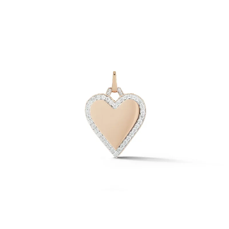 DORA 18K GOLD AND ALL DIAMOND EDGE HEART CHARM