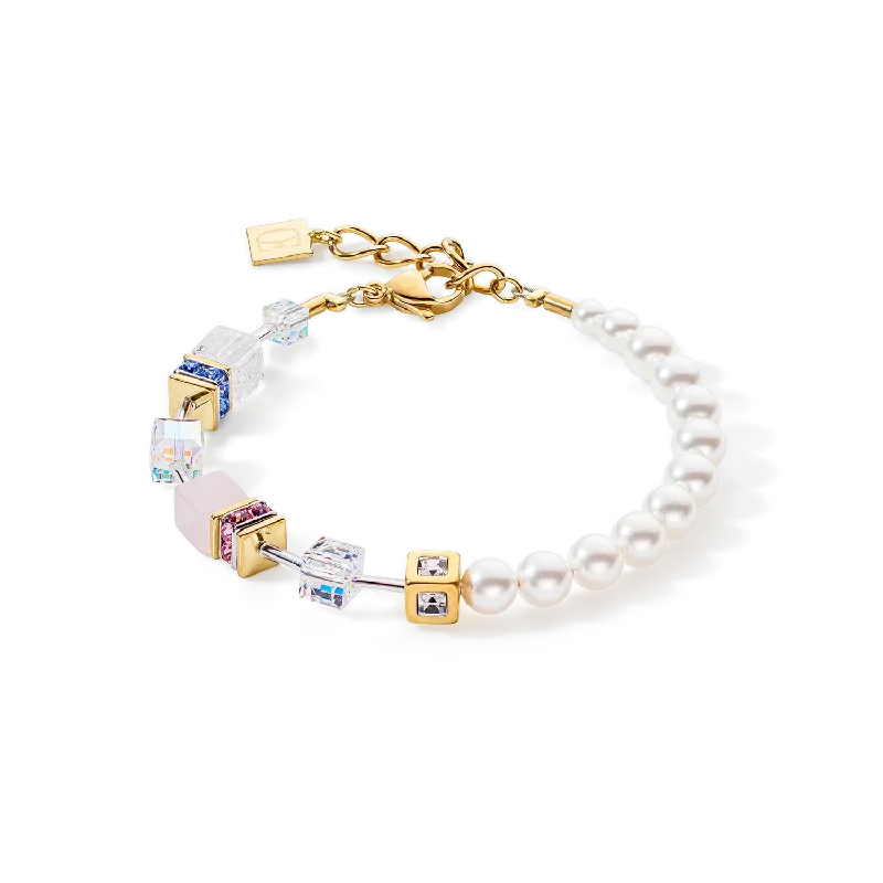 GeoCUBE® Precious Fusion Pearls bracelet multicolour pastel