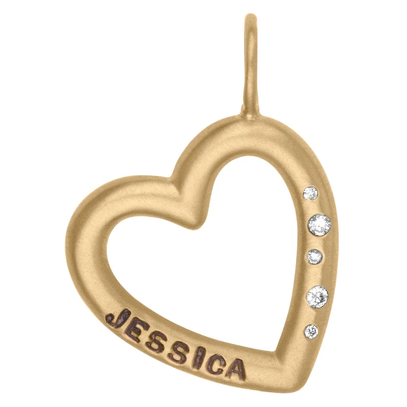 Get The Sparkle You Love At Prices You Adore Gold Brushed Name Open Heart Charm