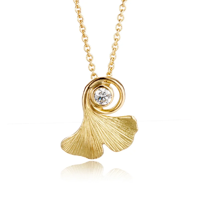 Exclusive Jewelry Offers – Shine For Less Ginkgo Leaf & Diamond Pendant Necklace