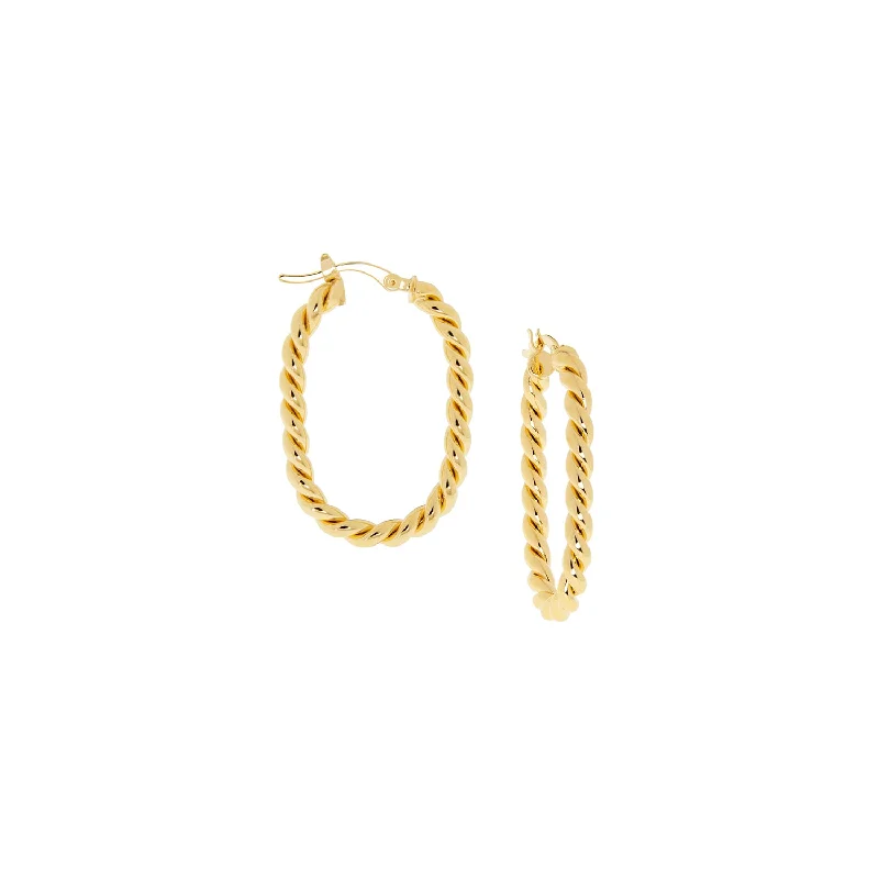 Huge Savings On Premium Jewelry Styles gold plated twisted oval hoop earring