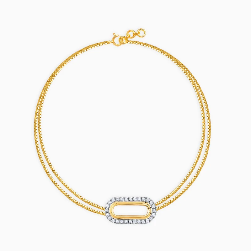 Gold Trendy Sparkle Diamond Bracelet