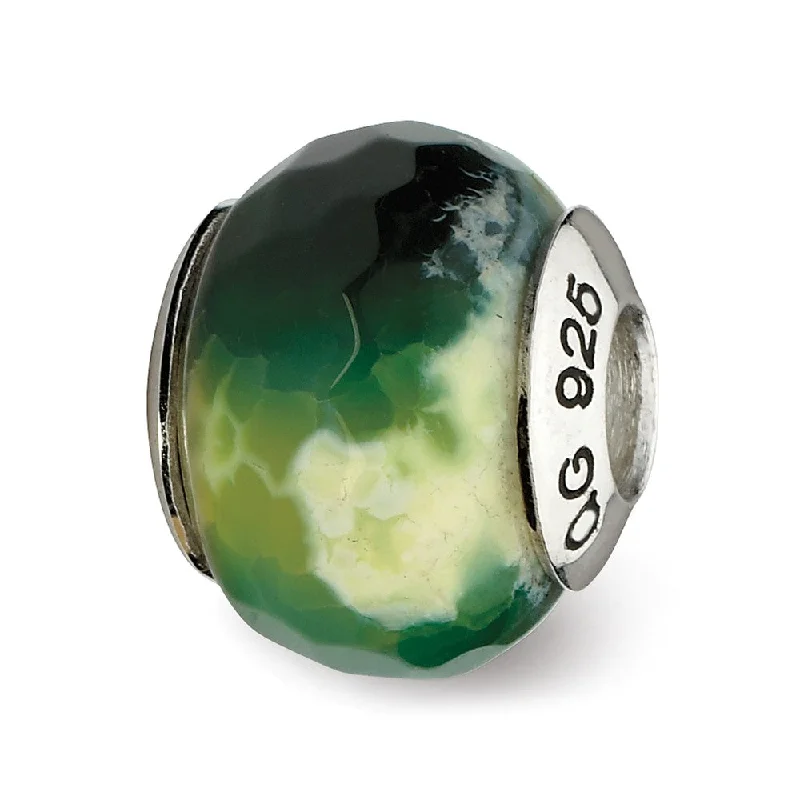 Affordable Luxury Jewelry – Style At A Great Price Green Cracked Agate w/ Shell Stone & Sterling Silver Bead Charm, 13mm Affordable Luxury Jewelry – Style At A Great Price Green Cracked Agate w/ Shell Stone & Sterling Silver Bead Charm, 13mm