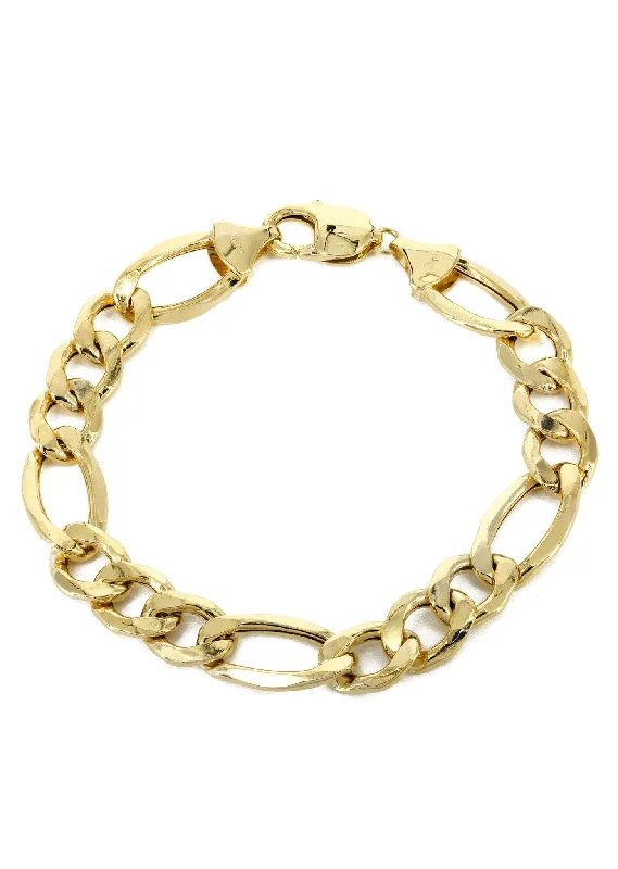 Stunning Jewelry Pieces At The Lowest Prices Ever Semi Solid Mens Figaro Bracelet 10K Yellow Gold Stunning Jewelry Pieces At The Lowest Prices Ever Semi Solid Mens Figaro Bracelet 10K Yellow Gold